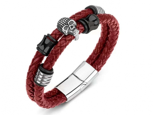 BC Jewelry Wholesale Leather Bracelet Stainless Steel Bracelet Jewelry NO.#SJ35B501