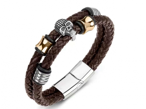 BC Jewelry Wholesale Leather Bracelet Stainless Steel Bracelet Jewelry NO.#SJ35B497