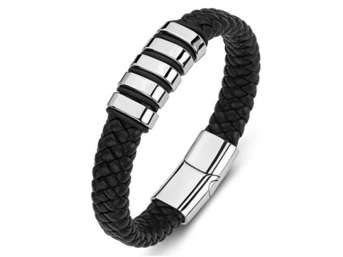 BC Jewelry Wholesale Leather Bracelet Stainless Steel Bracelet Jewelry NO.#SJ35B062