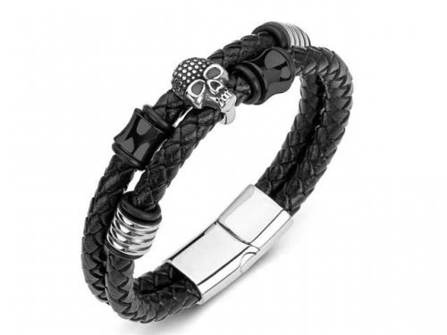 BC Jewelry Wholesale Leather Bracelet Stainless Steel Bracelet Jewelry NO.#SJ35B495