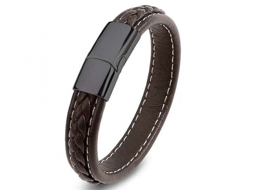 BC Jewelry Wholesale Leather Bracelet Stainless Steel Bracelet Jewelry NO.#SJ35B073