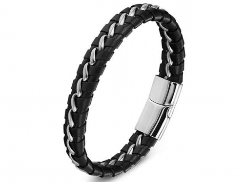 BC Jewelry Wholesale Leather Bracelet Stainless Steel Bracelet Jewelry NO.#SJ127B226