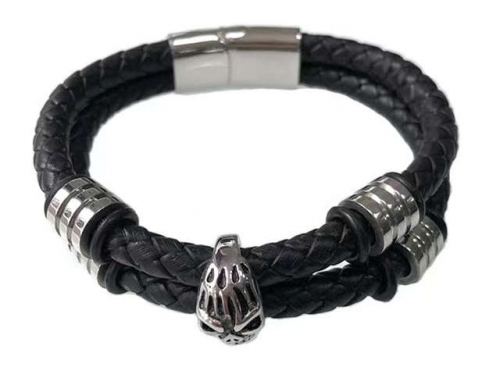 BC Jewelry Wholesale Leather Bracelet Stainless Steel Bracelet Jewelry NO.#SJ31B046