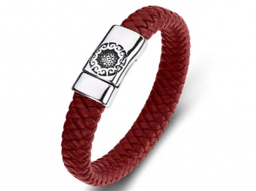 BC Jewelry Wholesale Leather Bracelet Stainless Steel Bracelet Jewelry NO.#SJ35B528