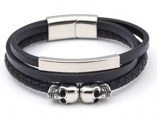 BC Jewelry Wholesale Leather Bracelet Stainless Steel Bracelet Jewelry NO.#SJ133B061