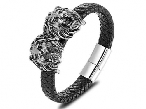 BC Jewelry Wholesale Leather Bracelet Stainless Steel Bracelet Jewelry NO.#SJ131B043