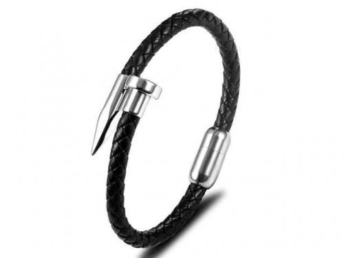 BC Jewelry Wholesale Leather Bracelet Stainless Steel Bracelet Jewelry NO.#SJ131B142