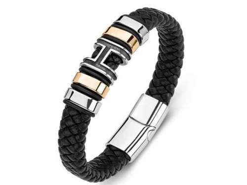 BC Jewelry Wholesale Leather Bracelet Stainless Steel Bracelet Jewelry NO.#SJ35B291