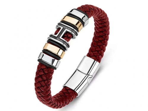 BC Jewelry Wholesale Leather Bracelet Stainless Steel Bracelet Jewelry NO.#SJ35B295