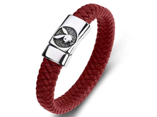 BC Jewelry Wholesale Leather Bracelet Stainless Steel Bracelet Jewelry NO.#SJ35B1103