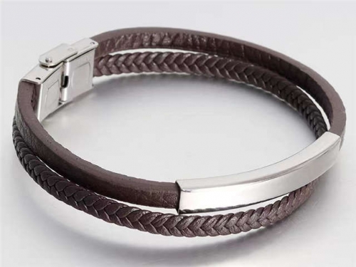 BC Jewelry Wholesale Leather Bracelet Stainless Steel Bracelet Jewelry NO.#SJ130B129