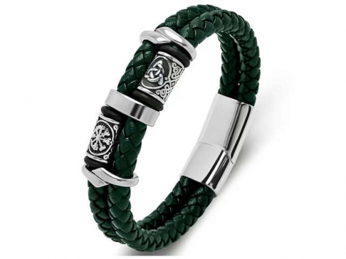 BC Jewelry Wholesale Leather Bracelet Stainless Steel Bracelet Jewelry NO.#SJ35B360