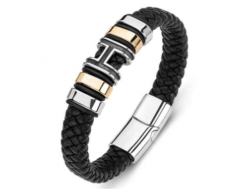 BC Jewelry Wholesale Leather Bracelet Stainless Steel Bracelet Jewelry NO.#SJ35B728