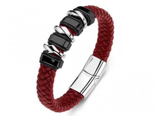 BC Jewelry Wholesale Leather Bracelet Stainless Steel Bracelet Jewelry NO.#SJ35B423