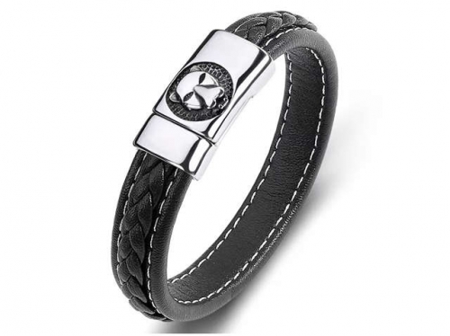 BC Jewelry Wholesale Leather Bracelet Stainless Steel Bracelet Jewelry NO.#SJ35B1099