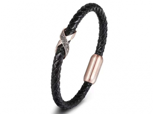 BC Jewelry Wholesale Leather Bracelet Stainless Steel Bracelet Jewelry NO.#SJ127B032