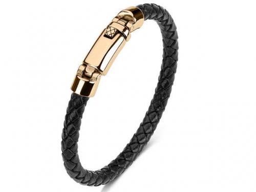 BC Jewelry Wholesale Leather Bracelet Stainless Steel Bracelet Jewelry NO.#SJ35B337