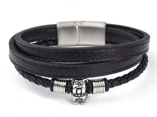 BC Jewelry Wholesale Leather Bracelet Stainless Steel Bracelet Jewelry NO.#SJ133B047