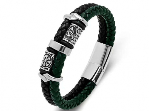 BC Jewelry Wholesale Leather Bracelet Stainless Steel Bracelet Jewelry NO.#SJ35B364