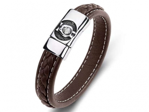 BC Jewelry Wholesale Leather Bracelet Stainless Steel Bracelet Jewelry NO.#SJ35B802