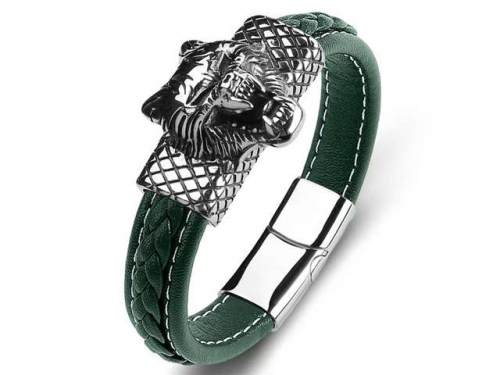 BC Jewelry Wholesale Leather Bracelet Stainless Steel Bracelet Jewelry NO.#SJ35B984