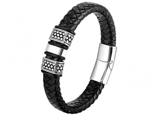 BC Jewelry Wholesale Leather Bracelet Stainless Steel Bracelet Jewelry NO.#SJ130B134