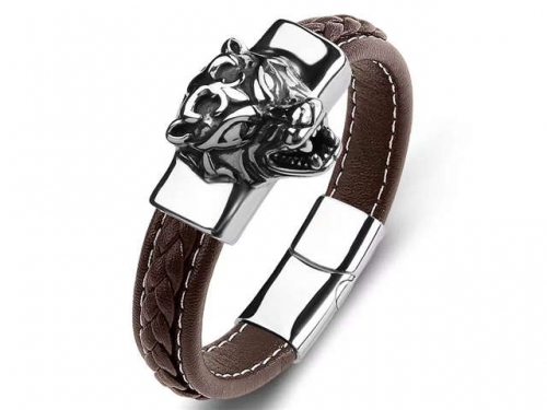 BC Jewelry Wholesale Leather Bracelet Stainless Steel Bracelet Jewelry NO.#SJ35B819