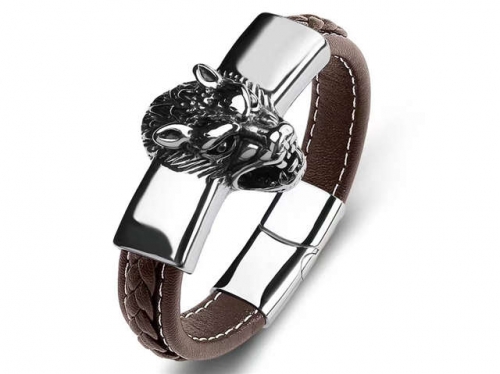 BC Jewelry Wholesale Leather Bracelet Stainless Steel Bracelet Jewelry NO.#SJ35B981