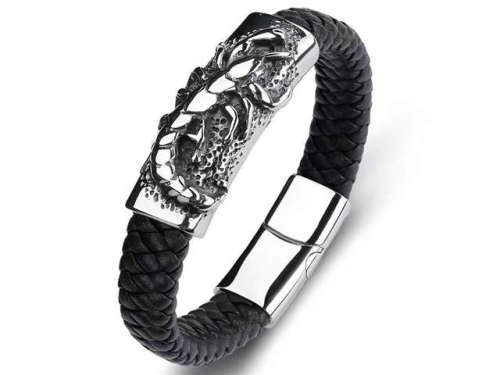 BC Jewelry Wholesale Leather Bracelet Stainless Steel Bracelet Jewelry NO.#SJ35B871