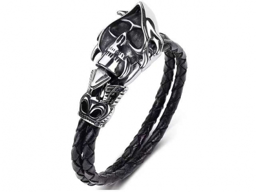 BC Jewelry Wholesale Leather Bracelet Stainless Steel Bracelet Jewelry NO.#SJ35B942