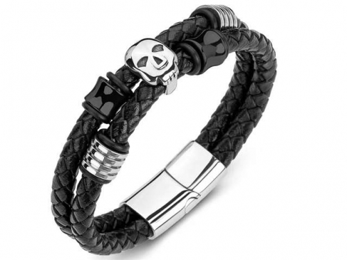 BC Jewelry Wholesale Leather Bracelet Stainless Steel Bracelet Jewelry NO.#SJ35B663