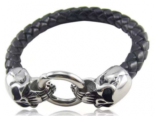 BC Jewelry Wholesale Leather Bracelet Stainless Steel Bracelet Jewelry NO.#SJ18B027