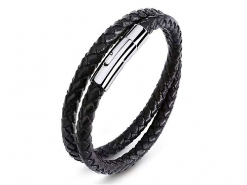 BC Jewelry Wholesale Leather Bracelet Stainless Steel Bracelet Jewelry NO.#SJ35B514