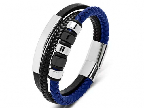 BC Jewelry Wholesale Leather Bracelet Stainless Steel Bracelet Jewelry NO.#SJ35B772