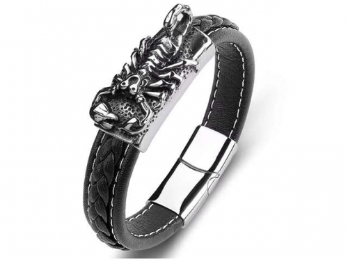 BC Jewelry Wholesale Leather Bracelet Stainless Steel Bracelet Jewelry NO.#SJ35B692