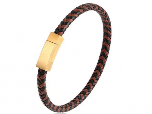 BC Jewelry Wholesale Leather Bracelet Stainless Steel Bracelet Jewelry NO.#SJ132B227