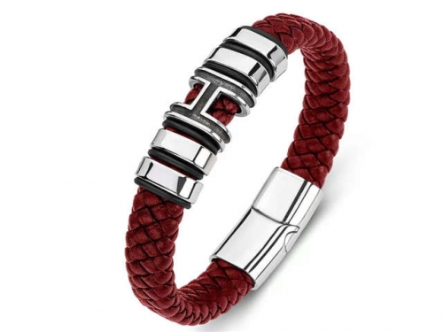 BC Jewelry Wholesale Leather Bracelet Stainless Steel Bracelet Jewelry NO.#SJ35B722