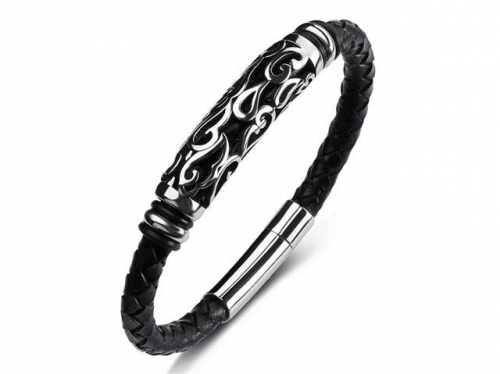 BC Jewelry Wholesale Leather Bracelet Stainless Steel Bracelet Jewelry NO.#SJ35B878