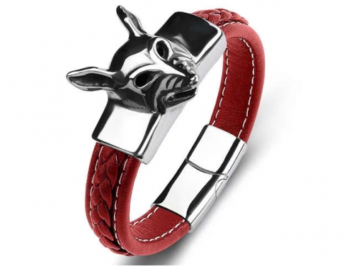 BC Jewelry Wholesale Leather Bracelet Stainless Steel Bracelet Jewelry NO.#SJ35B1087