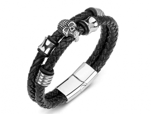 BC Jewelry Wholesale Leather Bracelet Stainless Steel Bracelet Jewelry NO.#SJ35B493