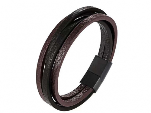 BC Jewelry Wholesale Leather Bracelet Stainless Steel Bracelet Jewelry NO.#SJ132B208