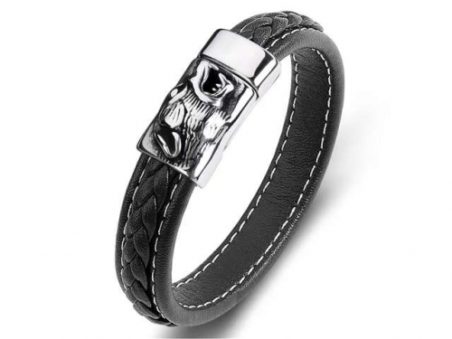 BC Jewelry Wholesale Leather Bracelet Stainless Steel Bracelet Jewelry NO.#SJ35B781