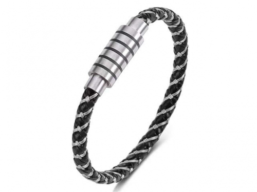 BC Jewelry Wholesale Leather Bracelet Stainless Steel Bracelet Jewelry NO.#SJ35B432