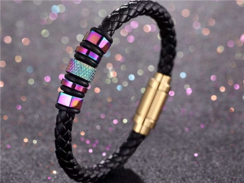 BC Jewelry Wholesale Leather Bracelet Stainless Steel Bracelet Jewelry NO.#SJ133B087