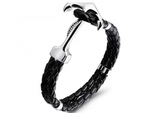 BC Jewelry Wholesale Leather Bracelet Stainless Steel Bracelet Jewelry NO.#SJ131B132