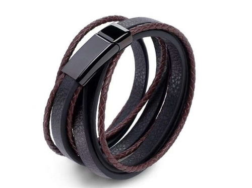BC Jewelry Wholesale Leather Bracelet Stainless Steel Bracelet Jewelry NO.#SJ35B650