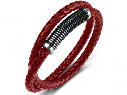 BC Jewelry Wholesale Leather Bracelet Stainless Steel Bracelet Jewelry NO.#SJ35B531