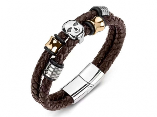 BC Jewelry Wholesale Leather Bracelet Stainless Steel Bracelet Jewelry NO.#SJ35B665