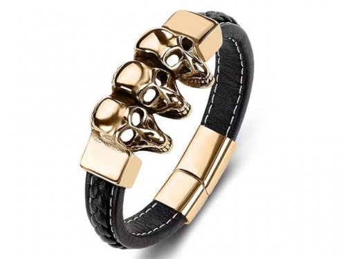 BC Jewelry Wholesale Leather Bracelet Stainless Steel Bracelet Jewelry NO.#SJ35B255