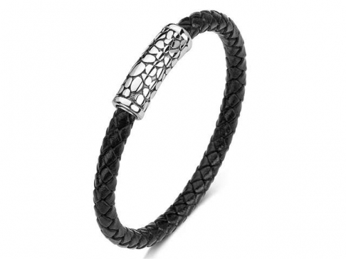 BC Jewelry Wholesale Leather Bracelet Stainless Steel Bracelet Jewelry NO.#SJ35B884
